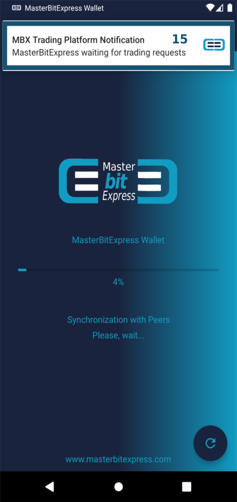 MasterBitExpress Trading Platform - Being notified about matching offers waiting to be traded
